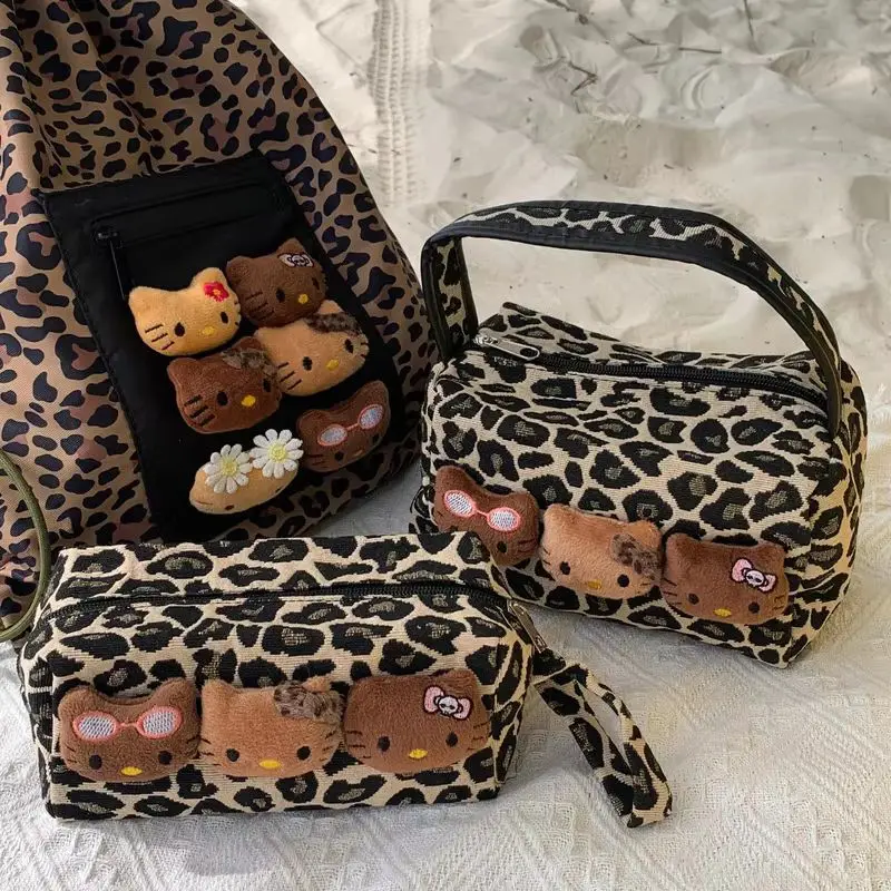 High Beauty Hello Kitty Plush Black Handbag Makeup Bag Womens Large Capacity Travel Handbag Skincare Cosmetics Portable Commuter - Image 2
